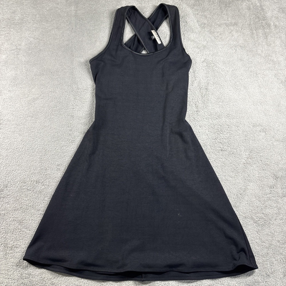 Bebe Black Open Back Gown Dress Criss Cross Mini Women's Medium